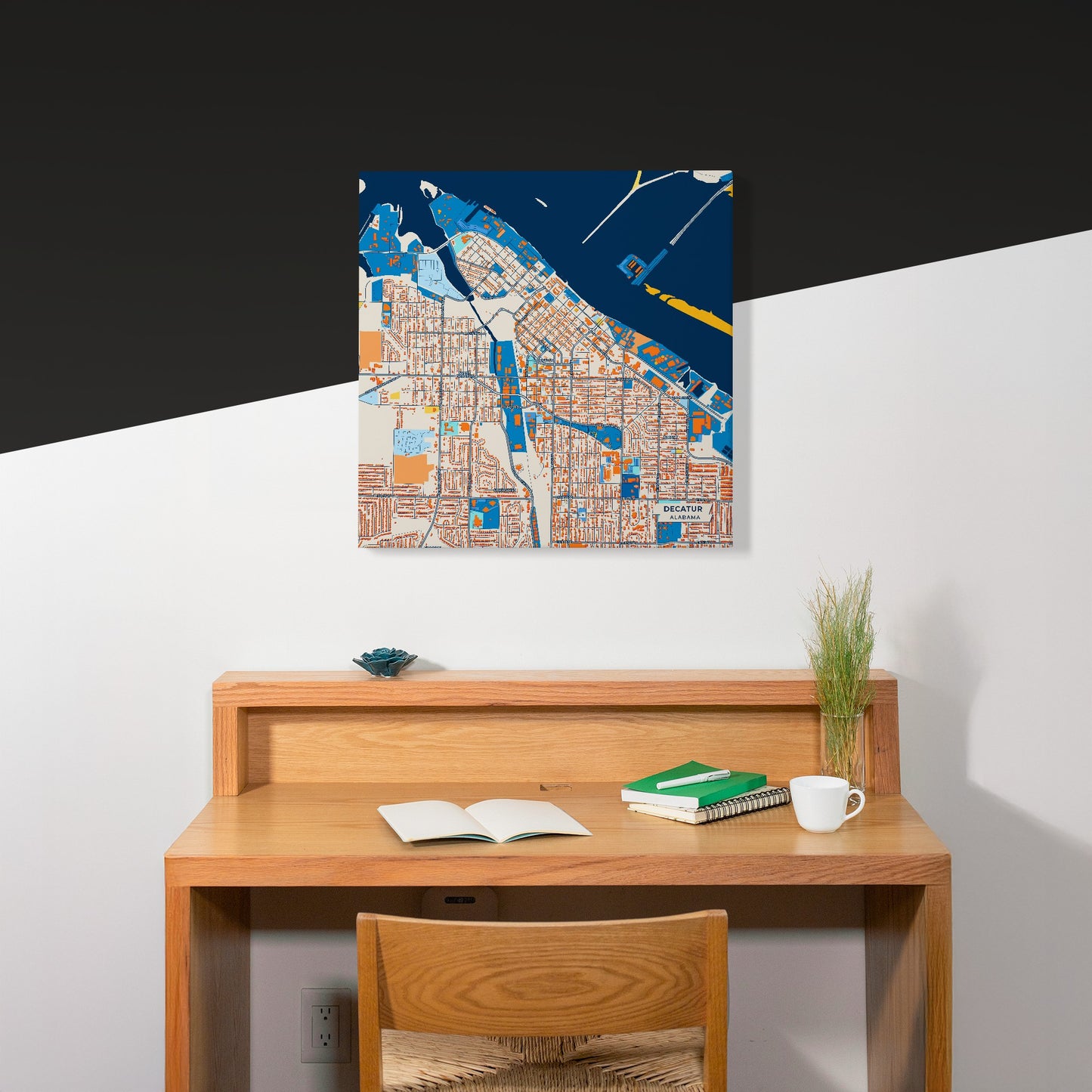 Decatur Alabama Colorful City Map Canvas Print Scene