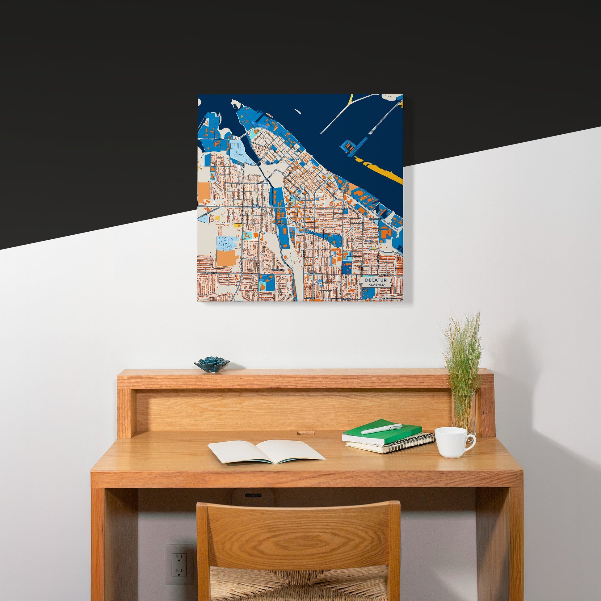 Decatur Alabama Colorful City Map Canvas Print Scene
