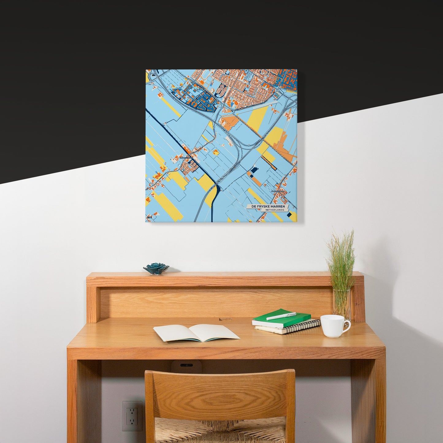 Defryskemarren Netherlands Colorful City Map Canvas Print Scene