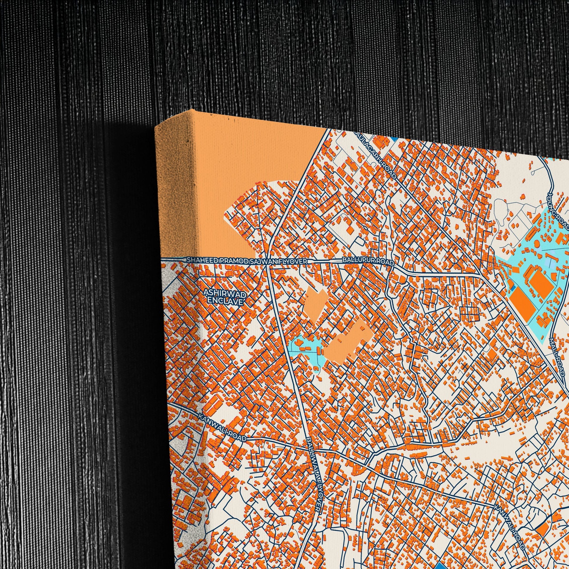 Dehradun India Colorful City Map Canvas Print Detail