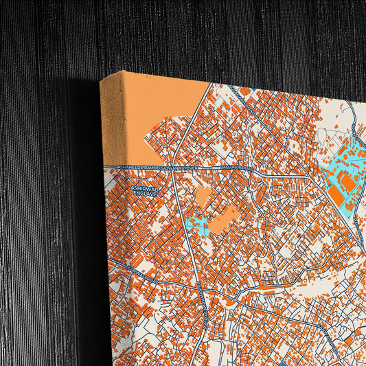 Dehradun India Colorful City Map Canvas Print Detail