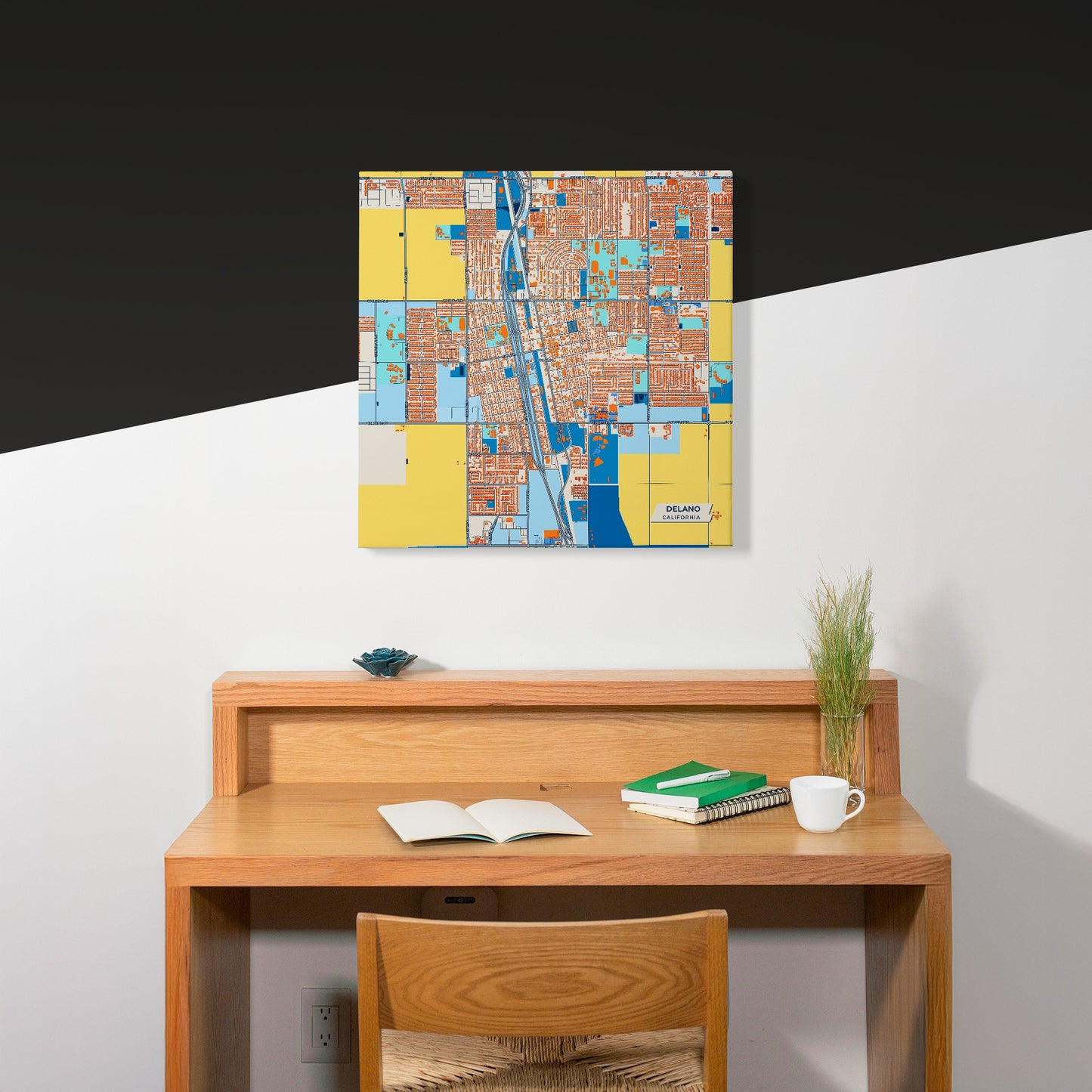 Delano California Colorful City Map Canvas Print Scene