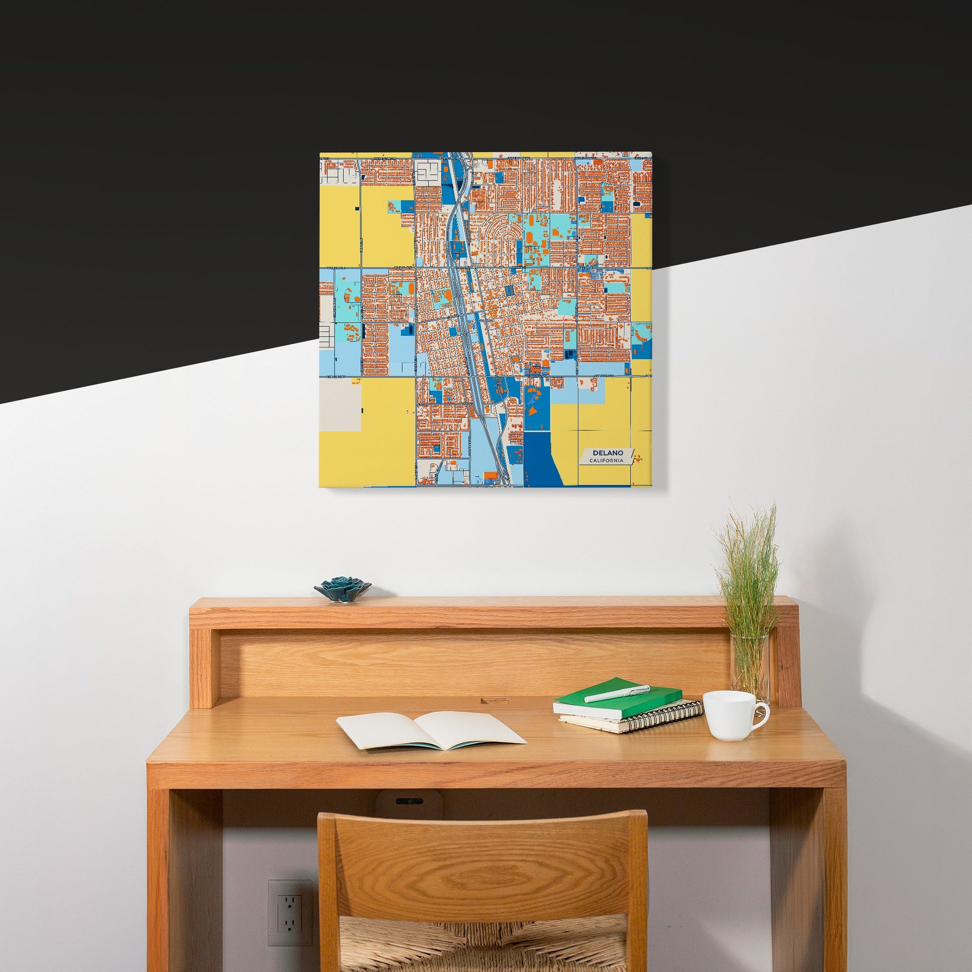 Delano California Colorful City Map Canvas Print Scene