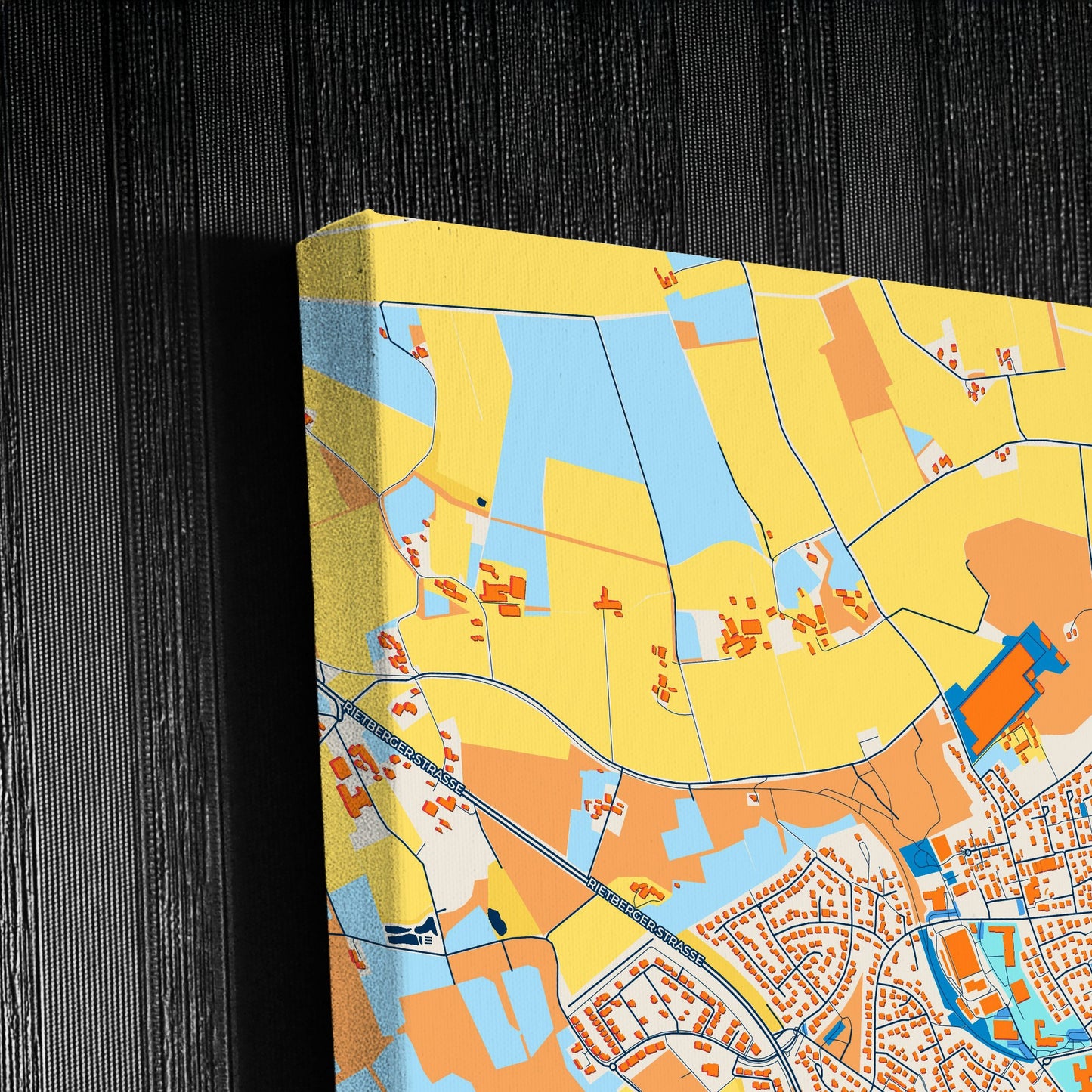 Delbrück Germany Colorful City Map Canvas Print Detail