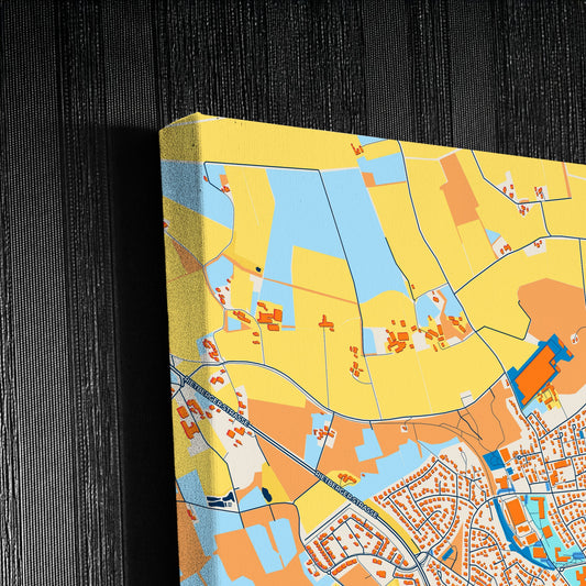 Delbrück Germany Colorful City Map Canvas Print Detail
