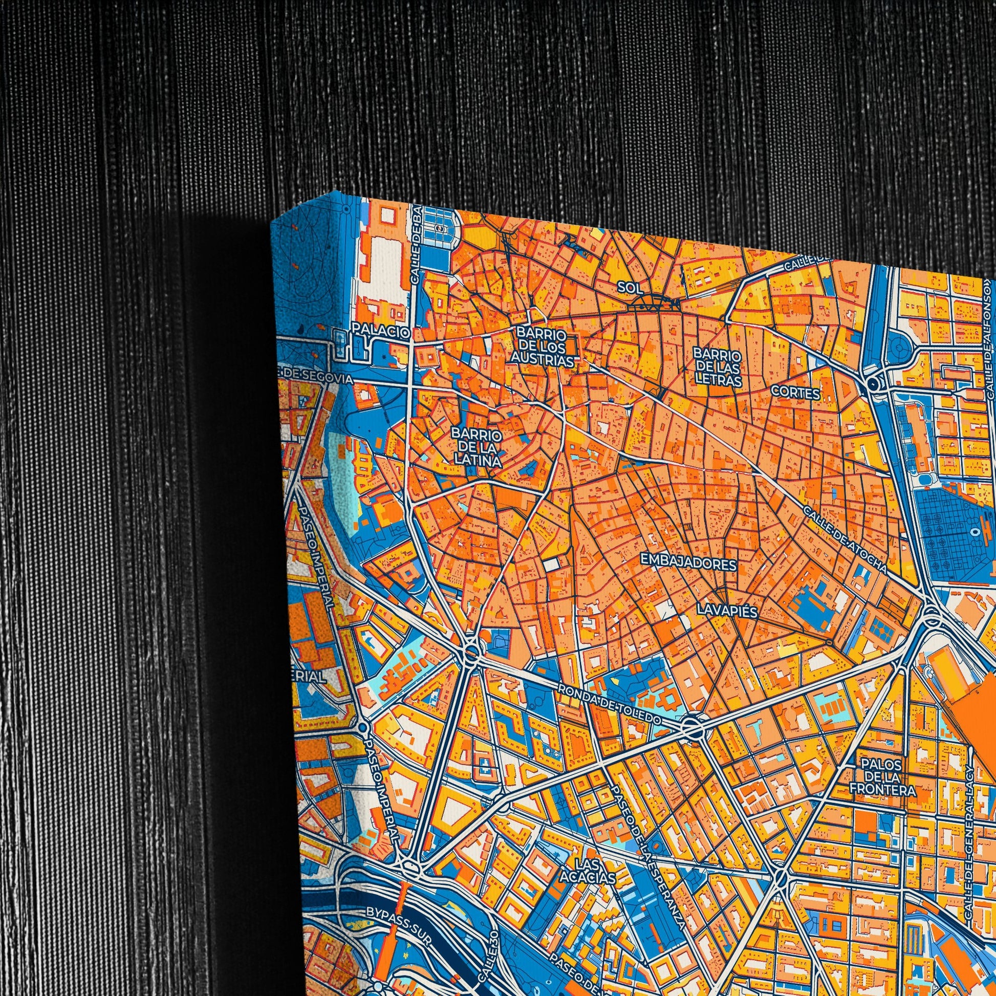 Delicias Spain Colorful City Map Canvas Print Detail