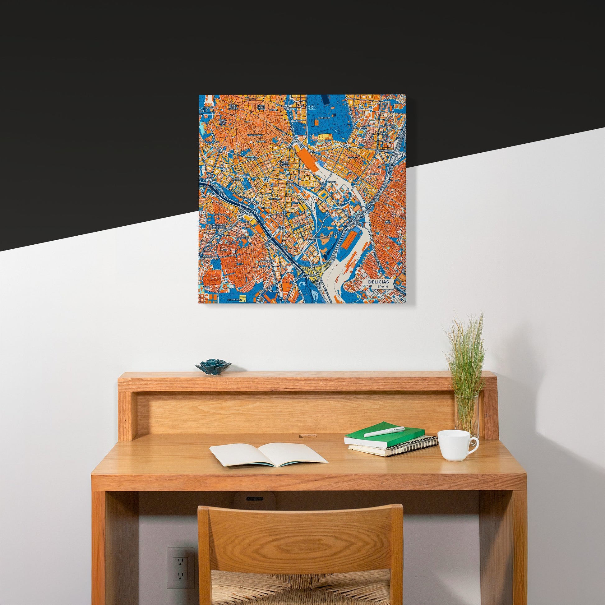 Delicias Spain Colorful City Map Canvas Print Scene