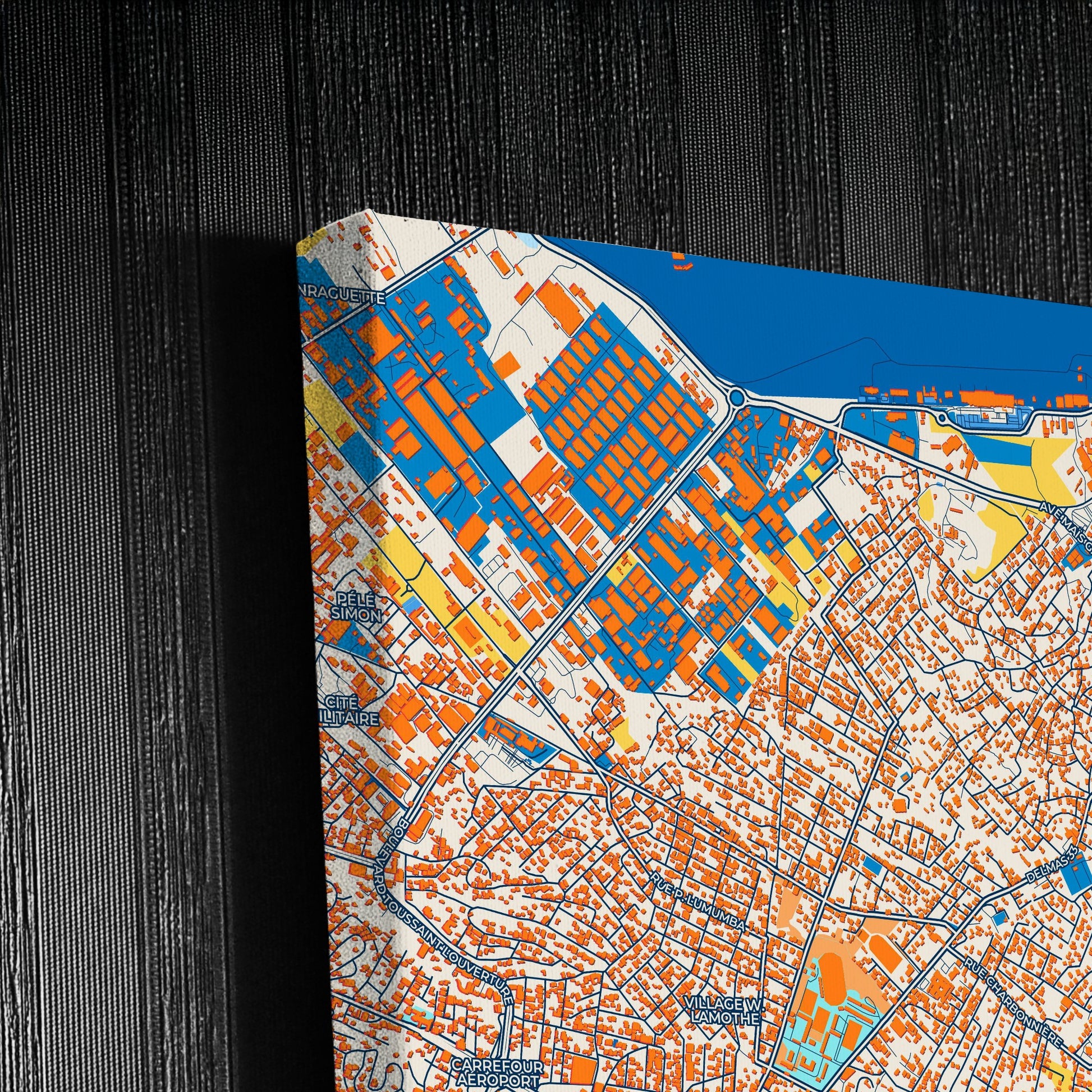 Delmas Haiti Colorful City Map Canvas Print Detail