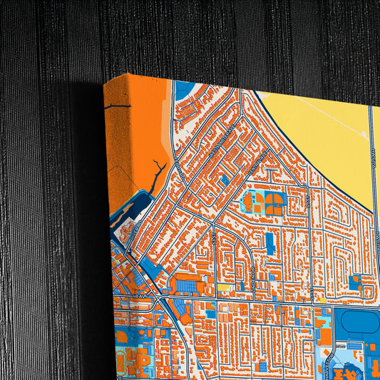 Delta Canada Colorful City Map Canvas Print Detail