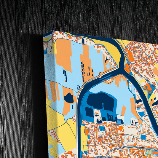 Dendermonde  Belgium Colorful City Map Canvas Print Detail