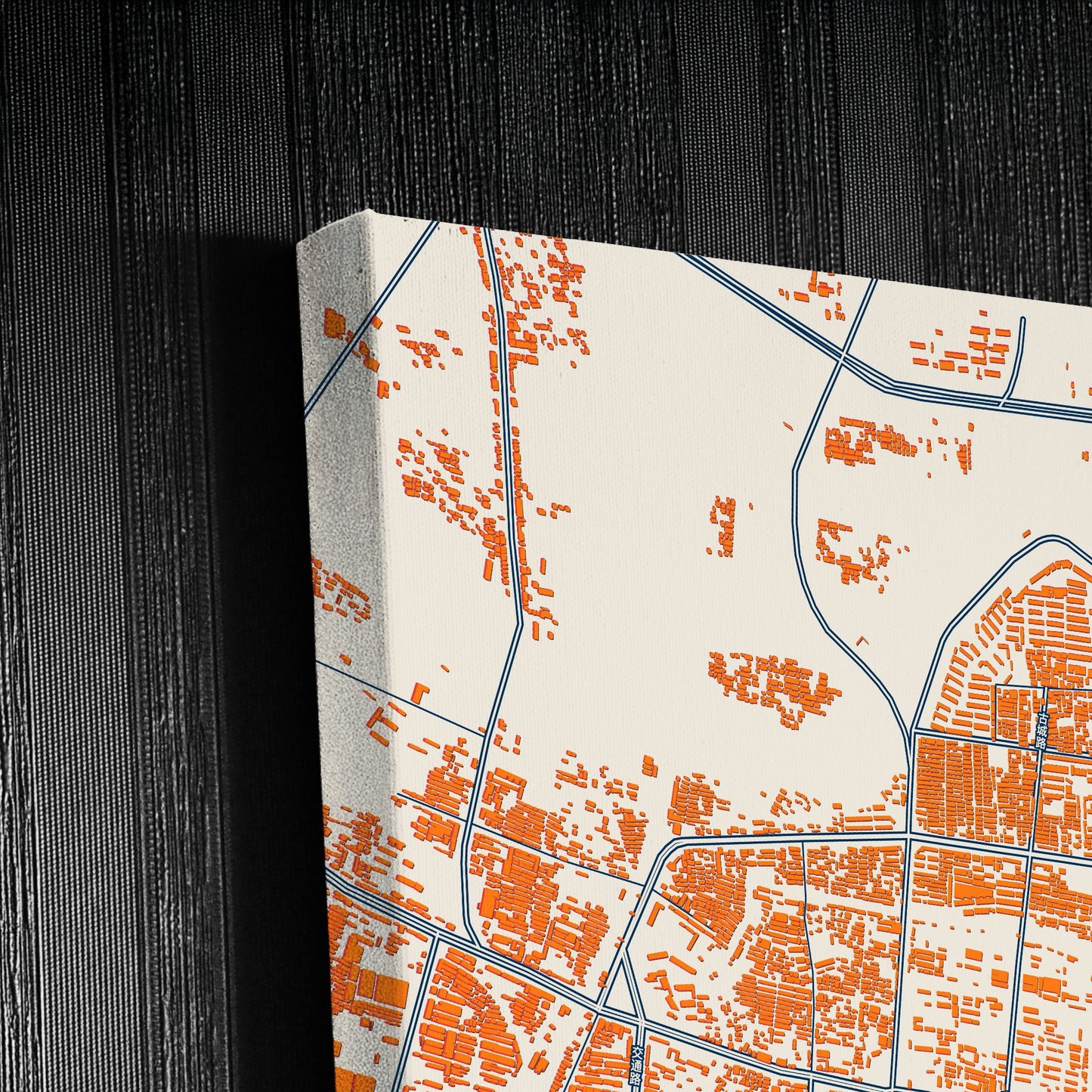 Dengzhou China Colorful City Map Canvas Print Detail