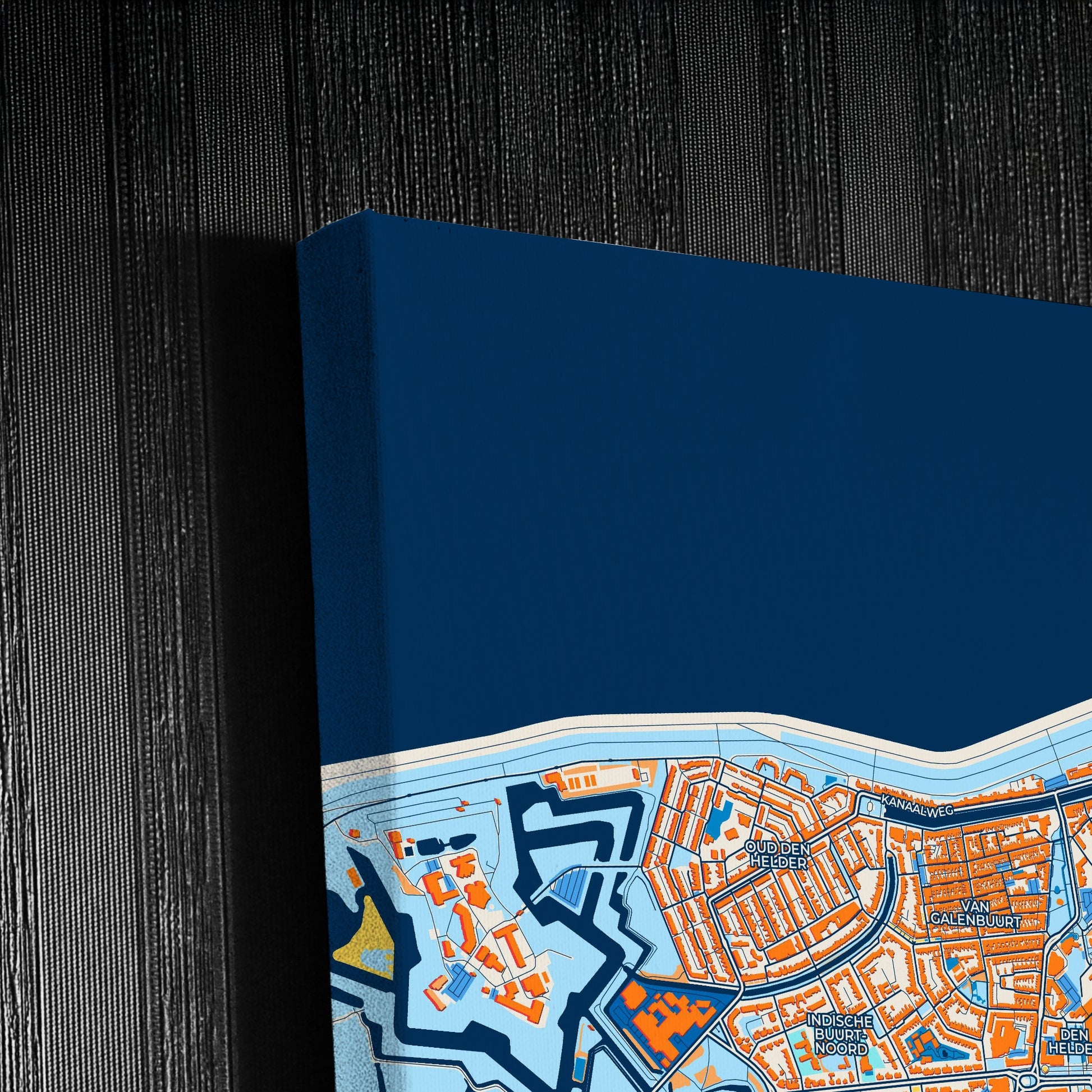 Denhelder Netherlands Colorful City Map Canvas Print Detail