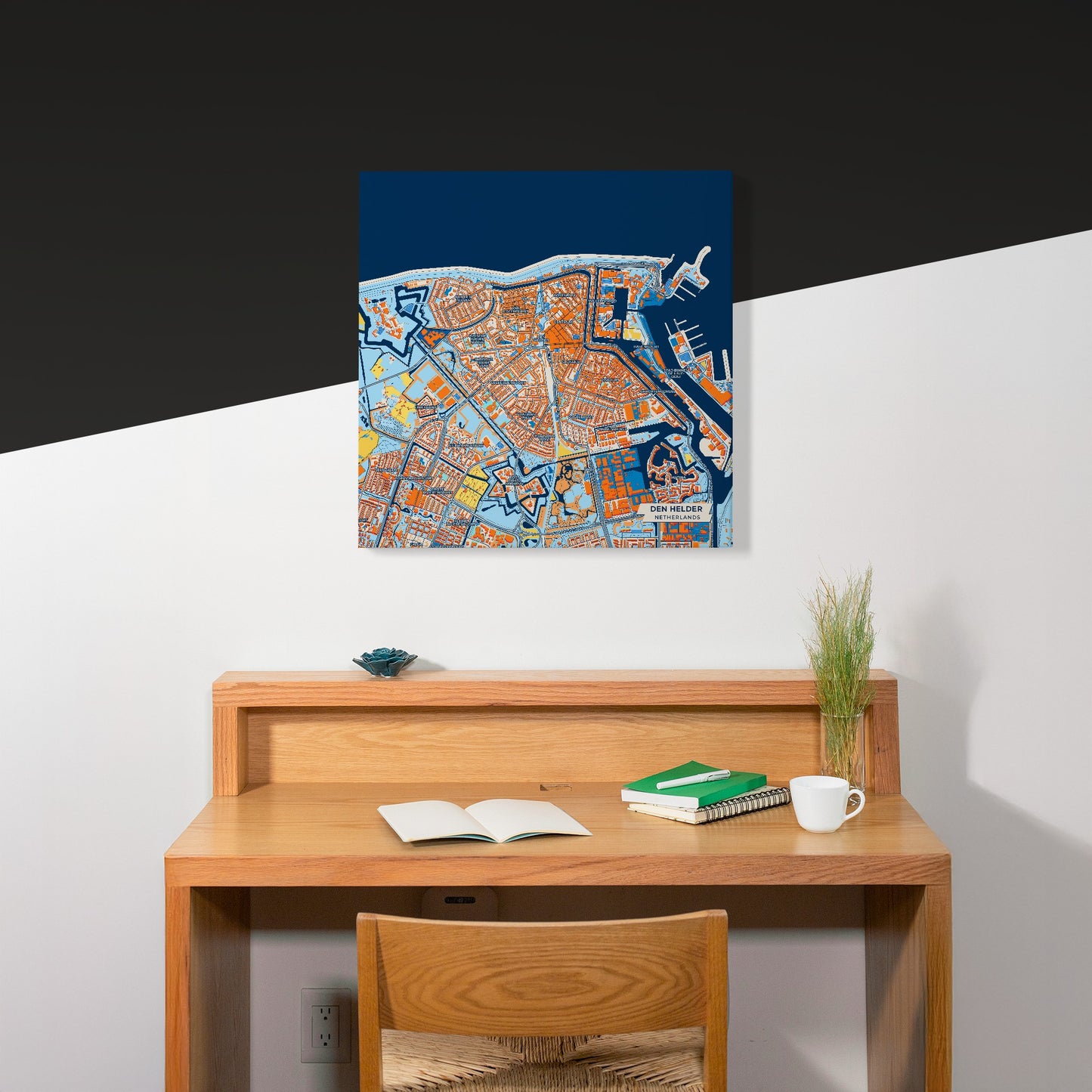 Denhelder Netherlands Colorful City Map Canvas Print Scene