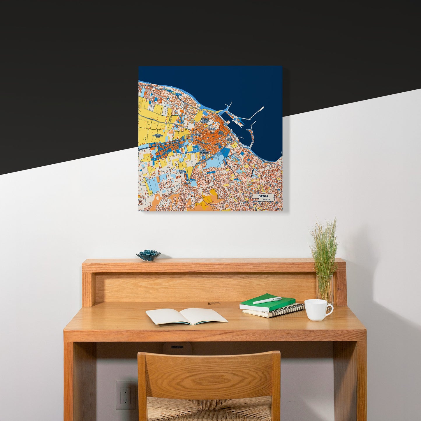 Denia Spain Colorful City Map Canvas Print Scene