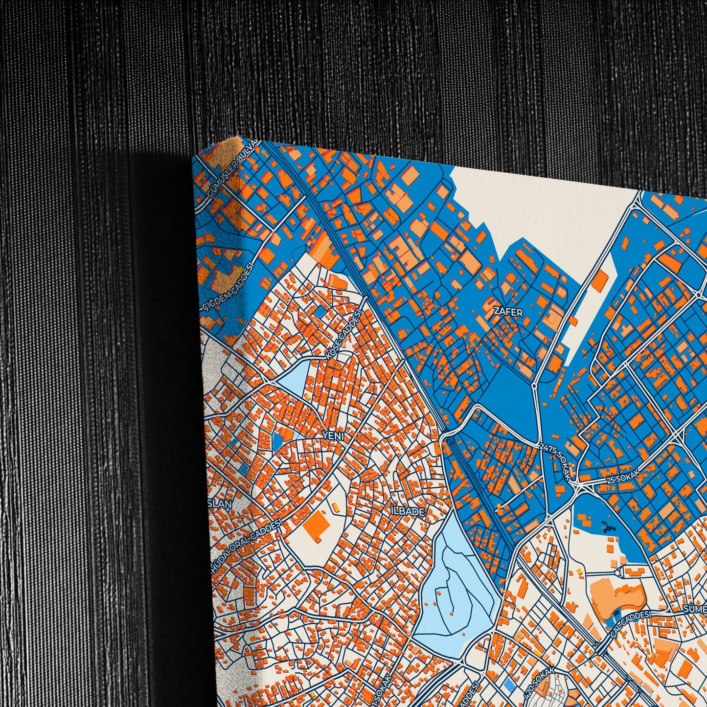 Deni̇zli̇ Turkey Colorful City Map Canvas Print Detail