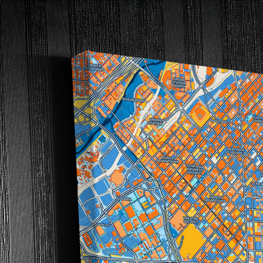 Denver Colorado Colorful City Map Canvas Print Detail