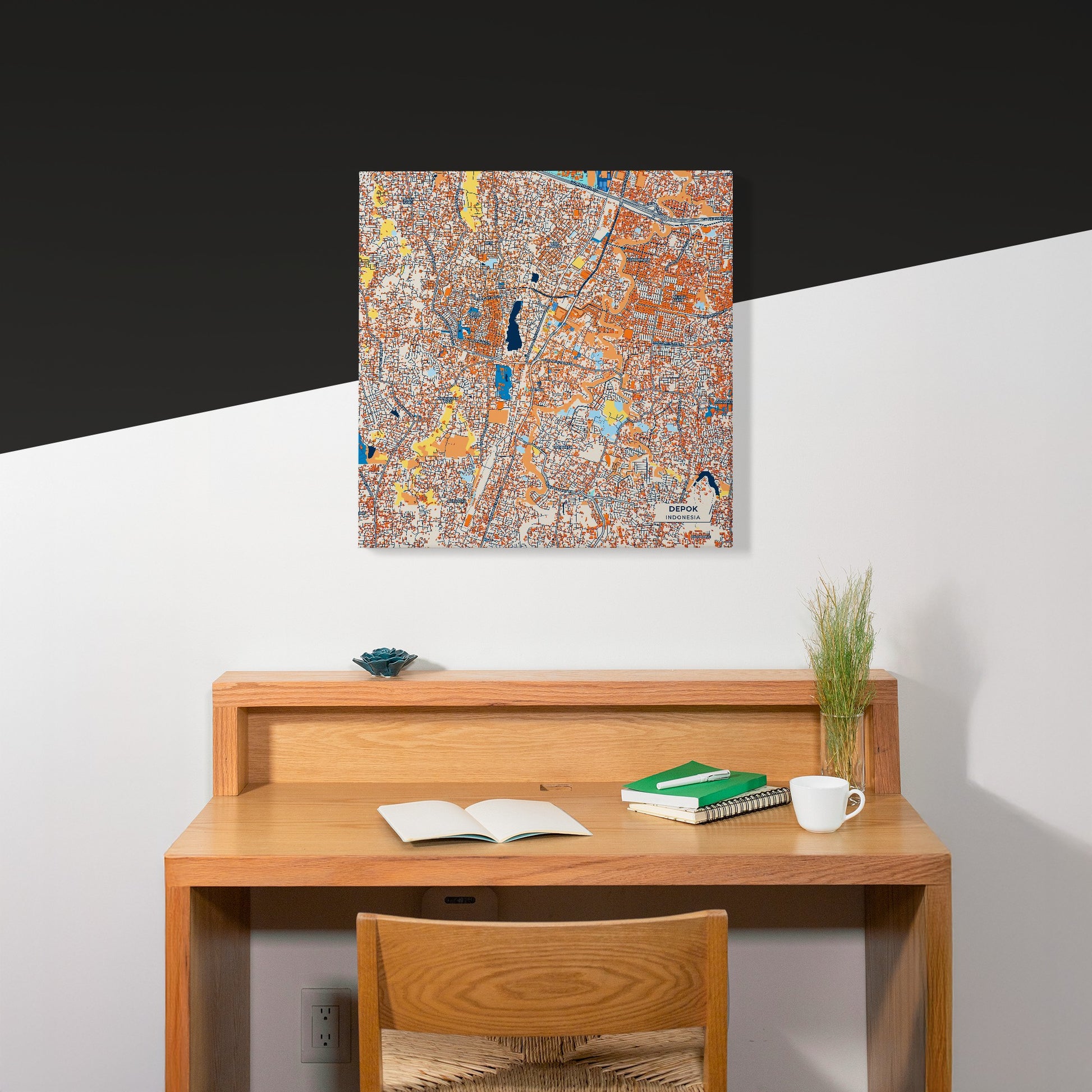 Depok Indonesia Colorful City Map Canvas Print Scene