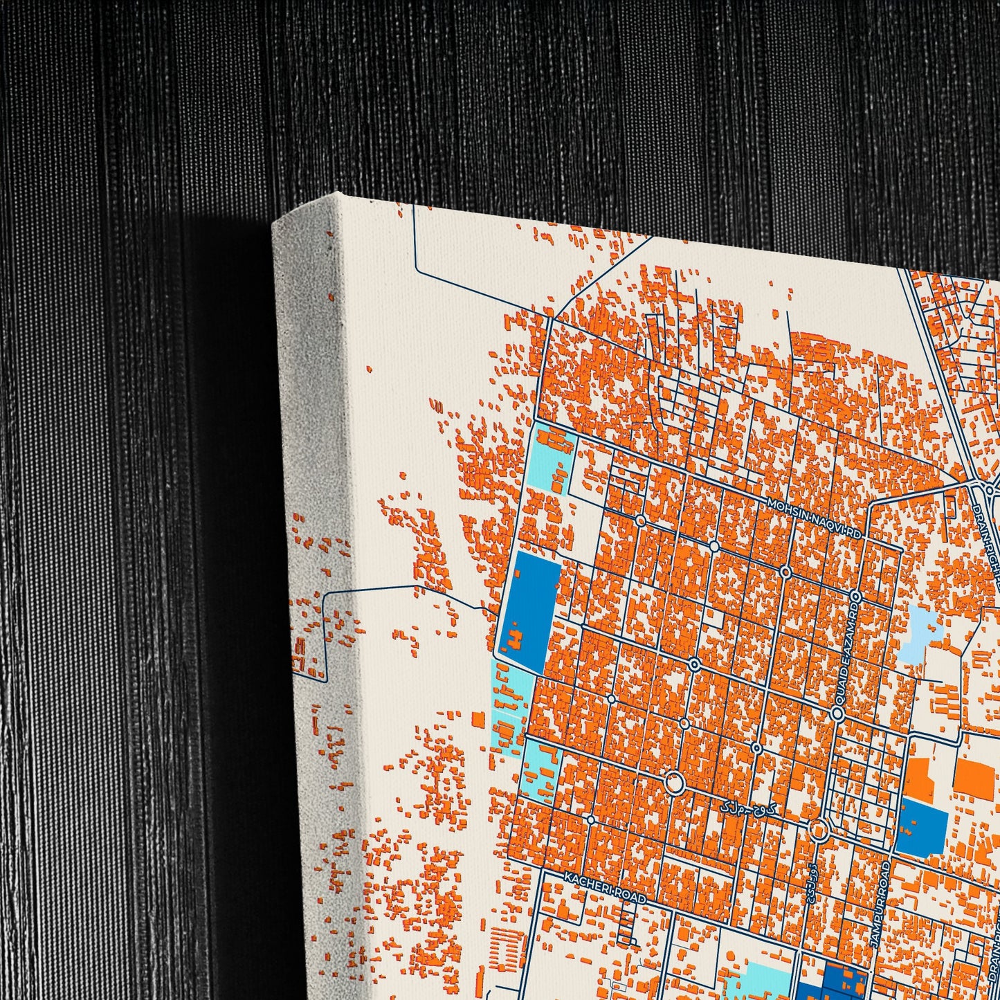 Dera Ghazi Khan Pakistan Colorful City Map Canvas Print Detail