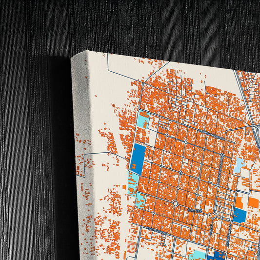Dera Ghazi Khan Pakistan Colorful City Map Canvas Print Detail