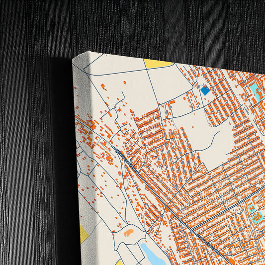 Дербент Russia Colorful City Map Canvas Print Detail