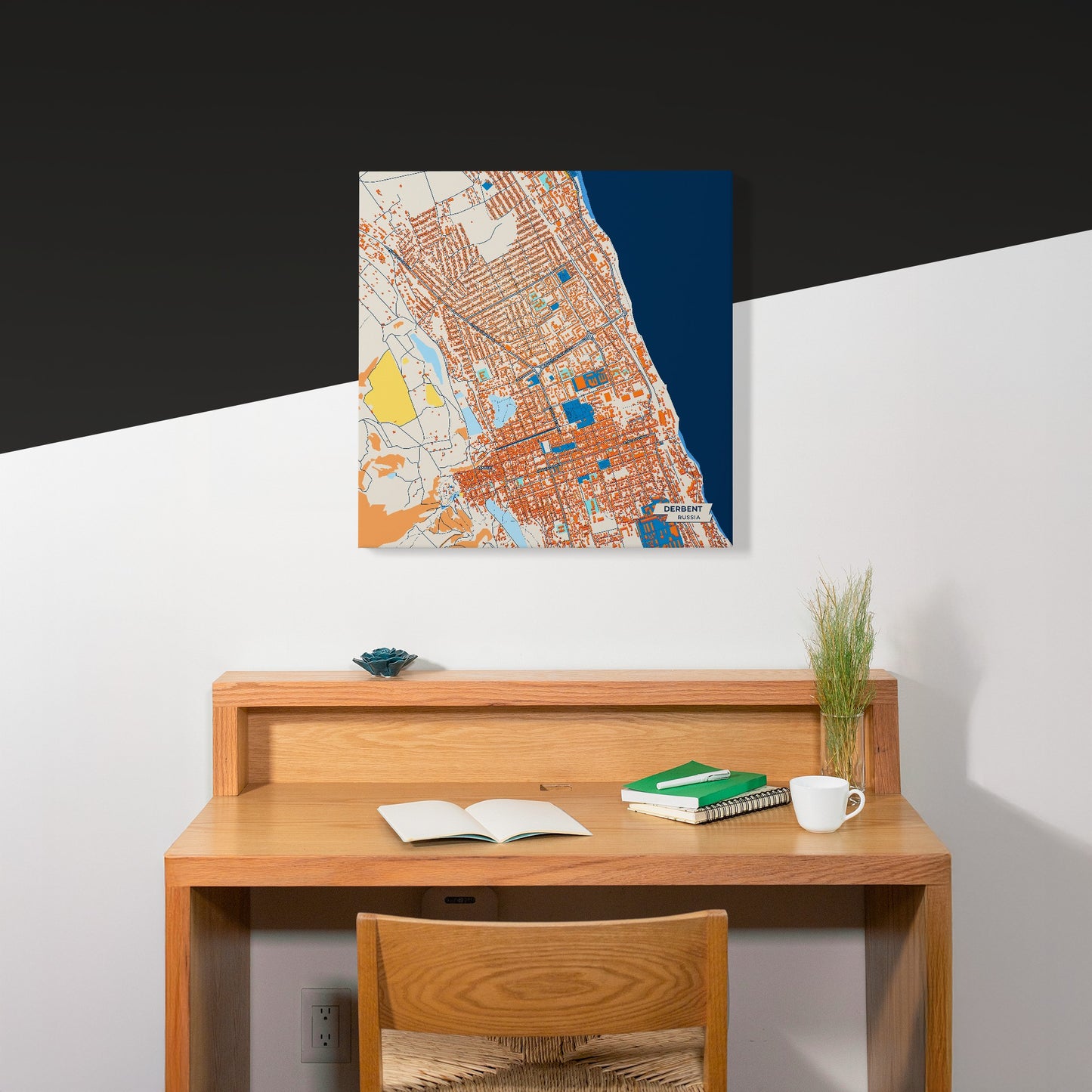 Дербент Russia Colorful City Map Canvas Print Scene