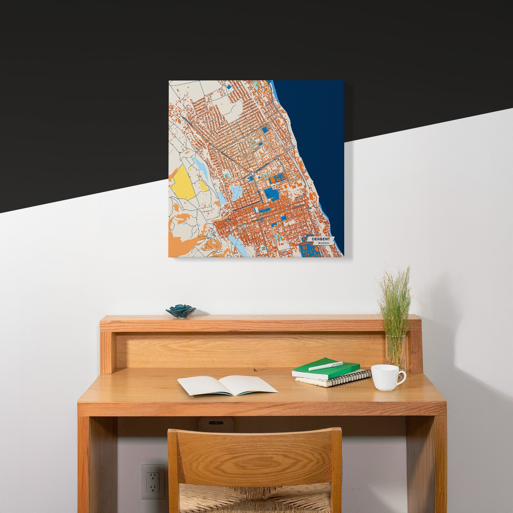 Дербент Russia Colorful City Map Canvas Print Scene