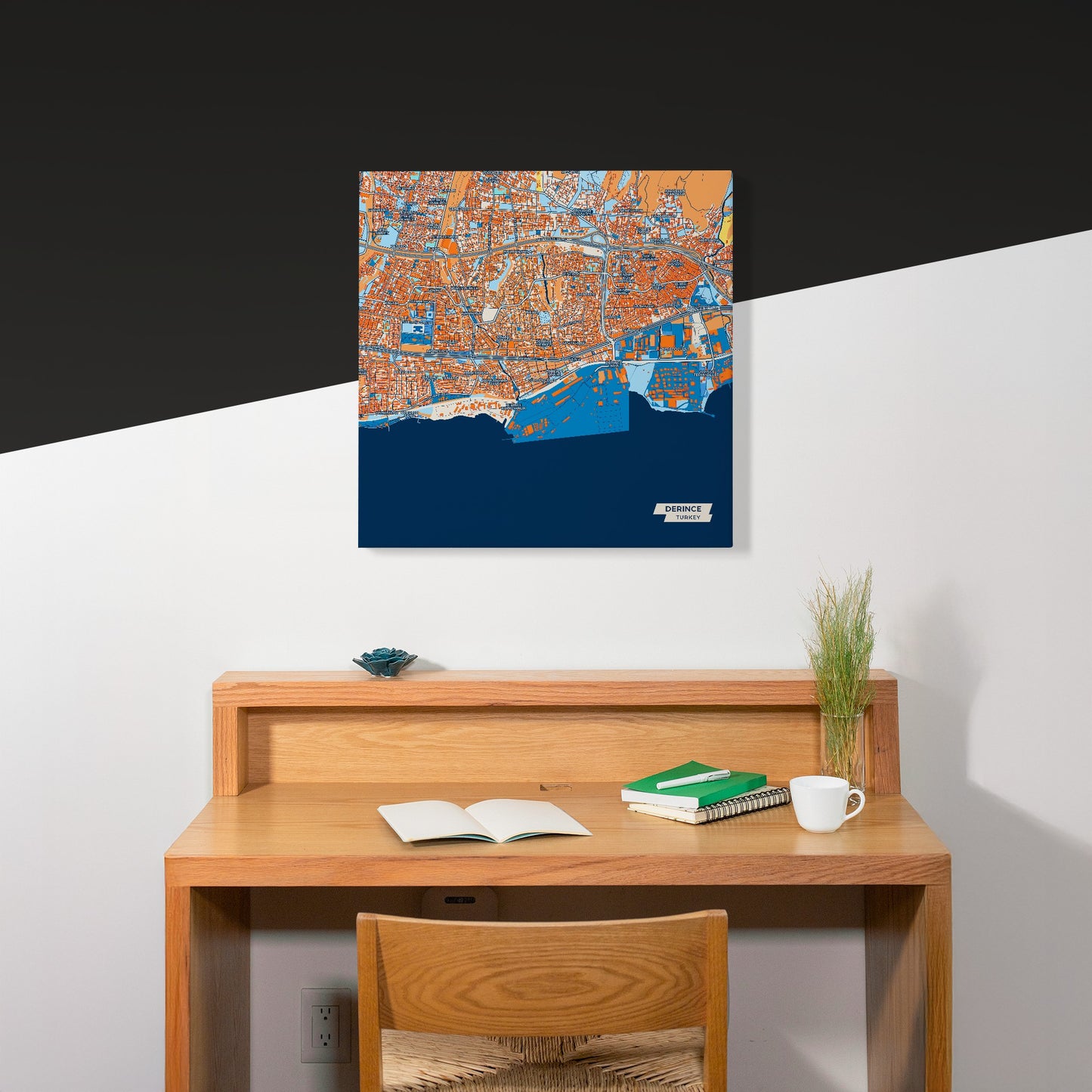 Deri̇nce Turkey Colorful City Map Canvas Print Scene