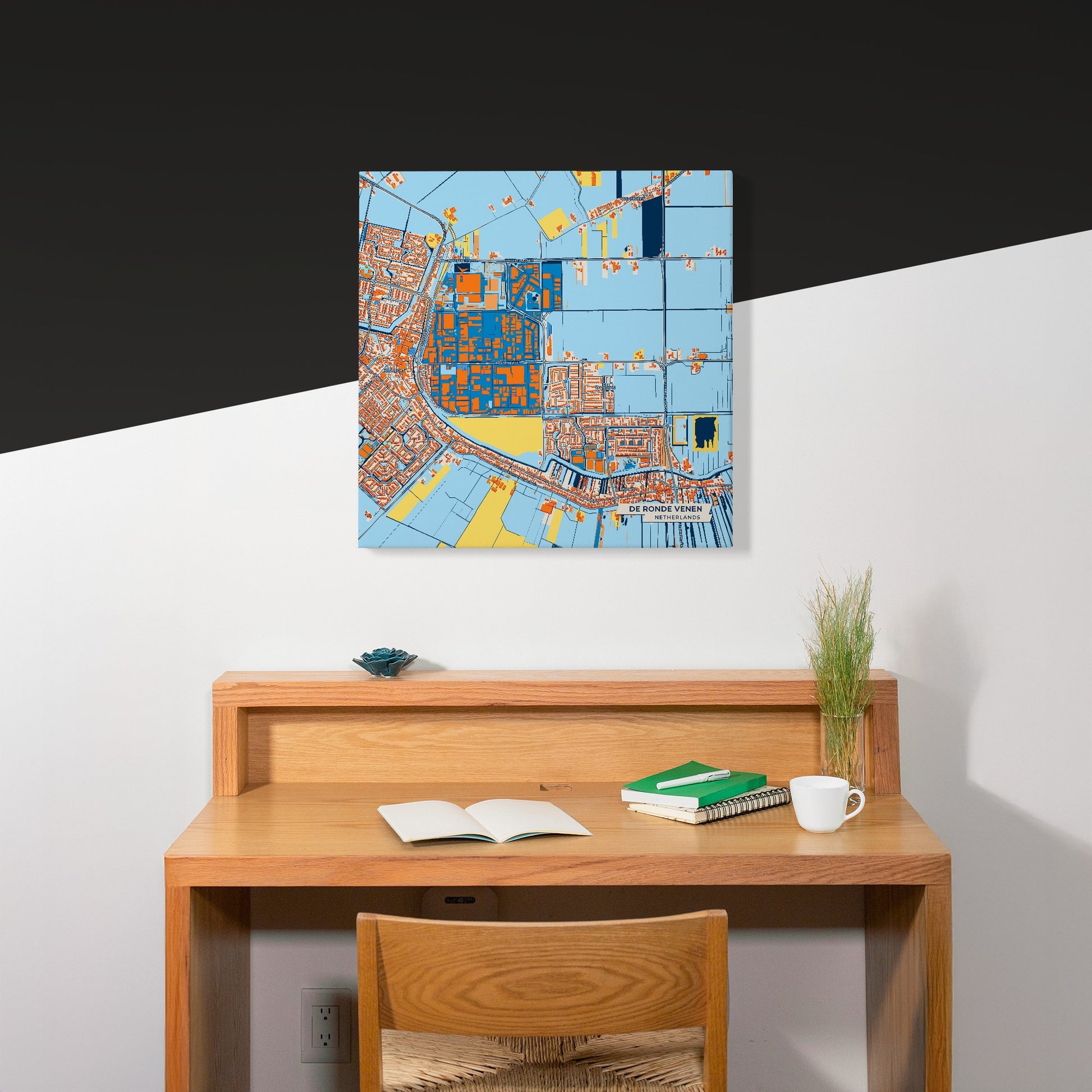 Derondevenen Netherlands Colorful City Map Canvas Print Scene