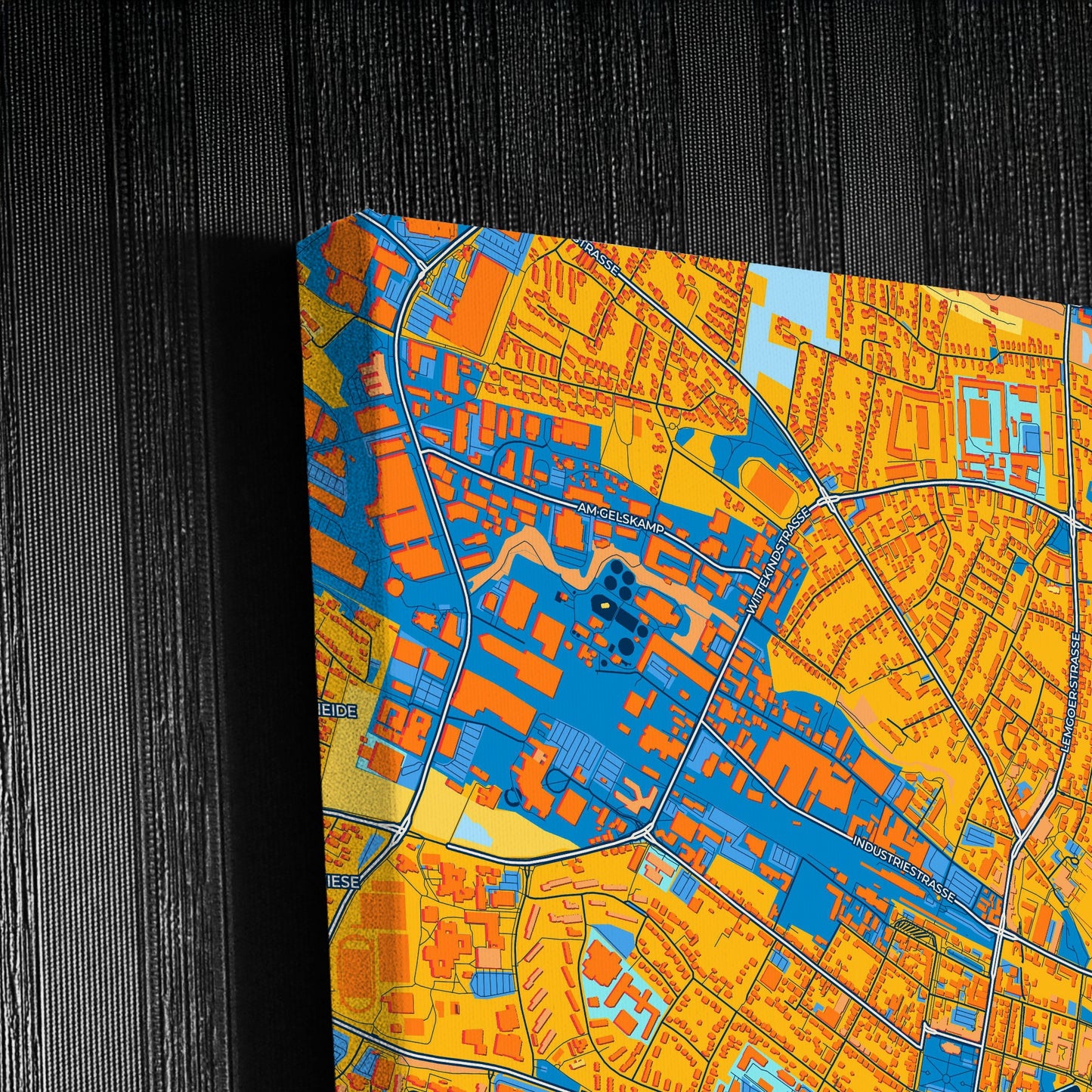 Detmold Germany Colorful City Map Canvas Print Detail