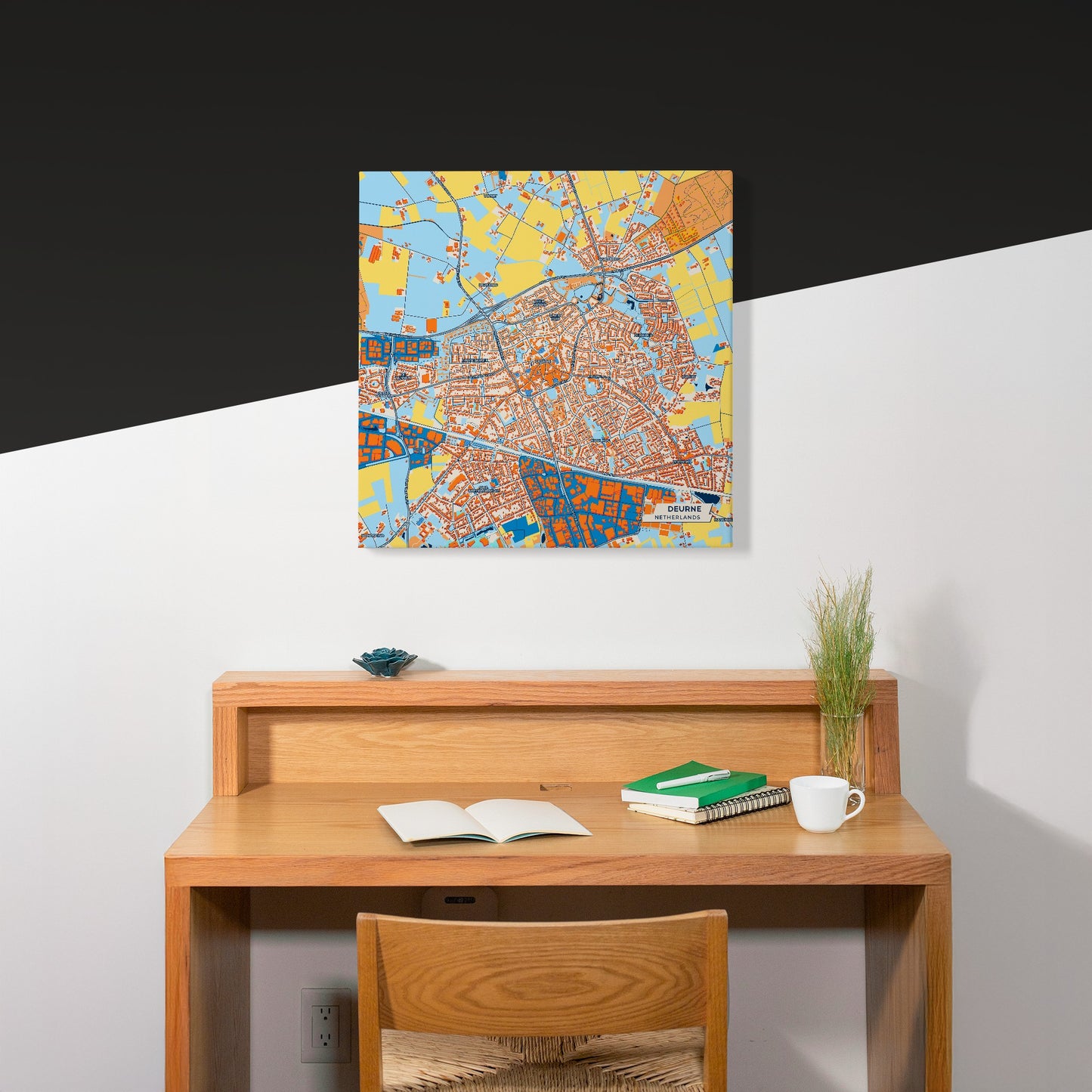 Deurne Netherlands Colorful City Map Canvas Print Scene