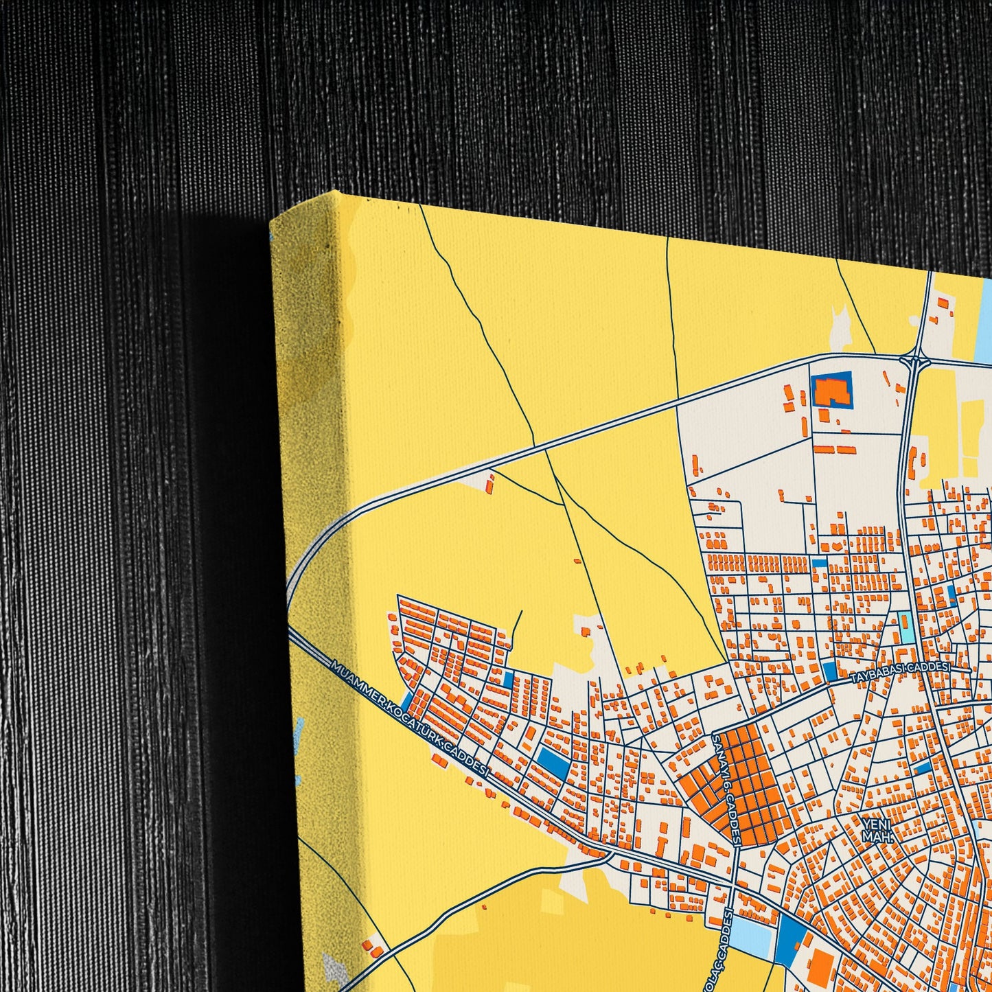 Develi̇ Turkey Colorful City Map Canvas Print Detail