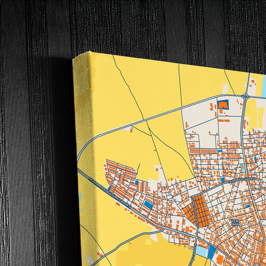 Develi̇ Turkey Colorful City Map Canvas Print Detail
