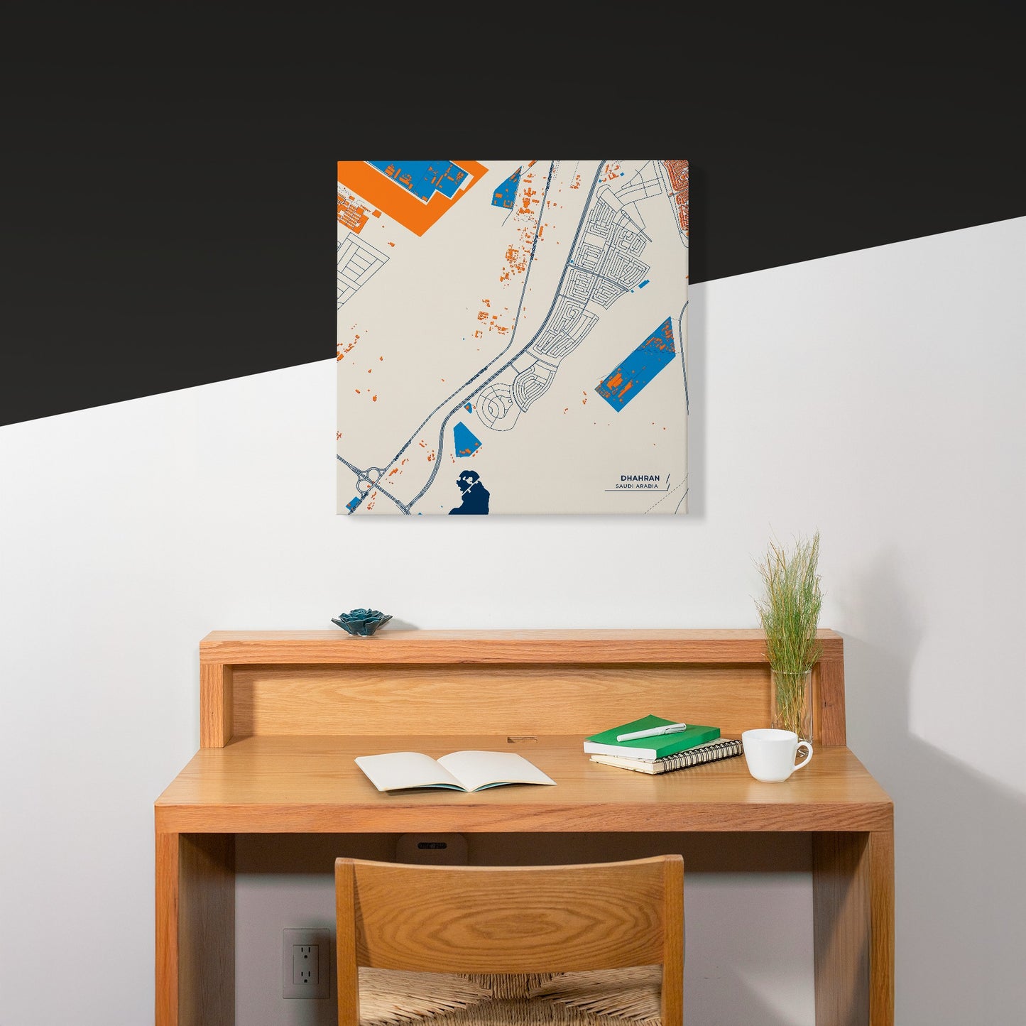 Dhahran Saudi Arabia Colorful City Map Canvas Print Scene