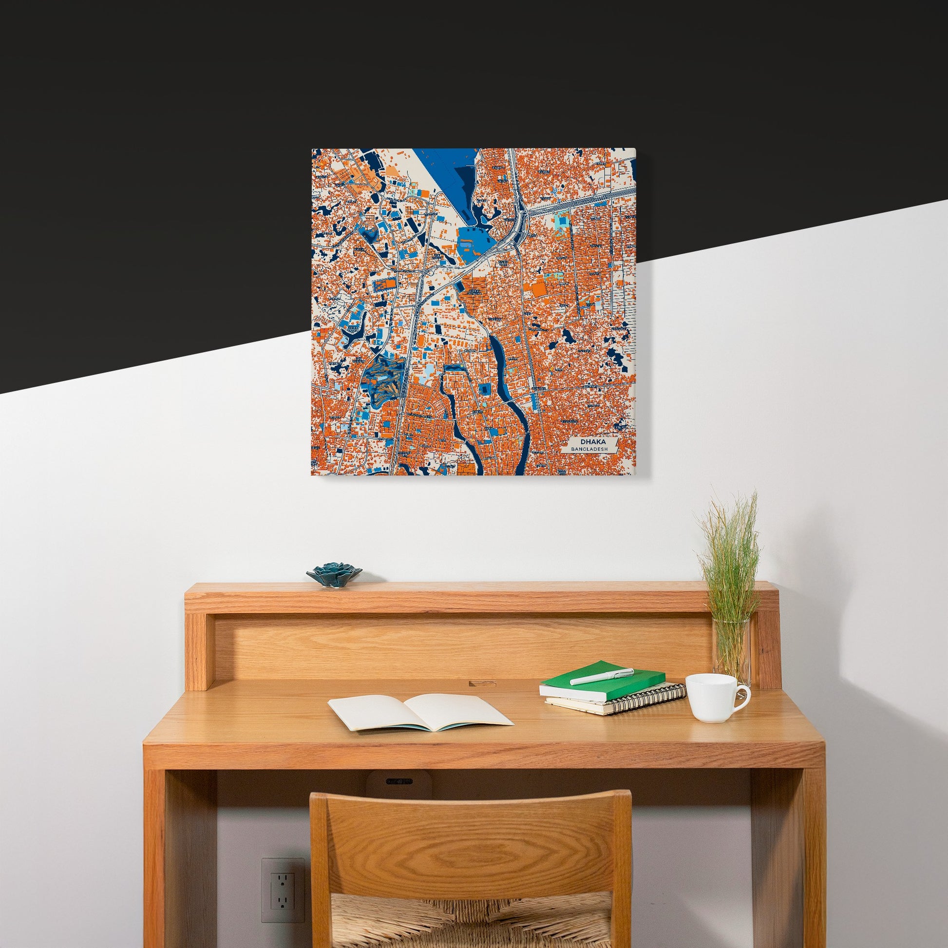 Dhaka Bangladesh Colorful City Map Canvas Print Scene