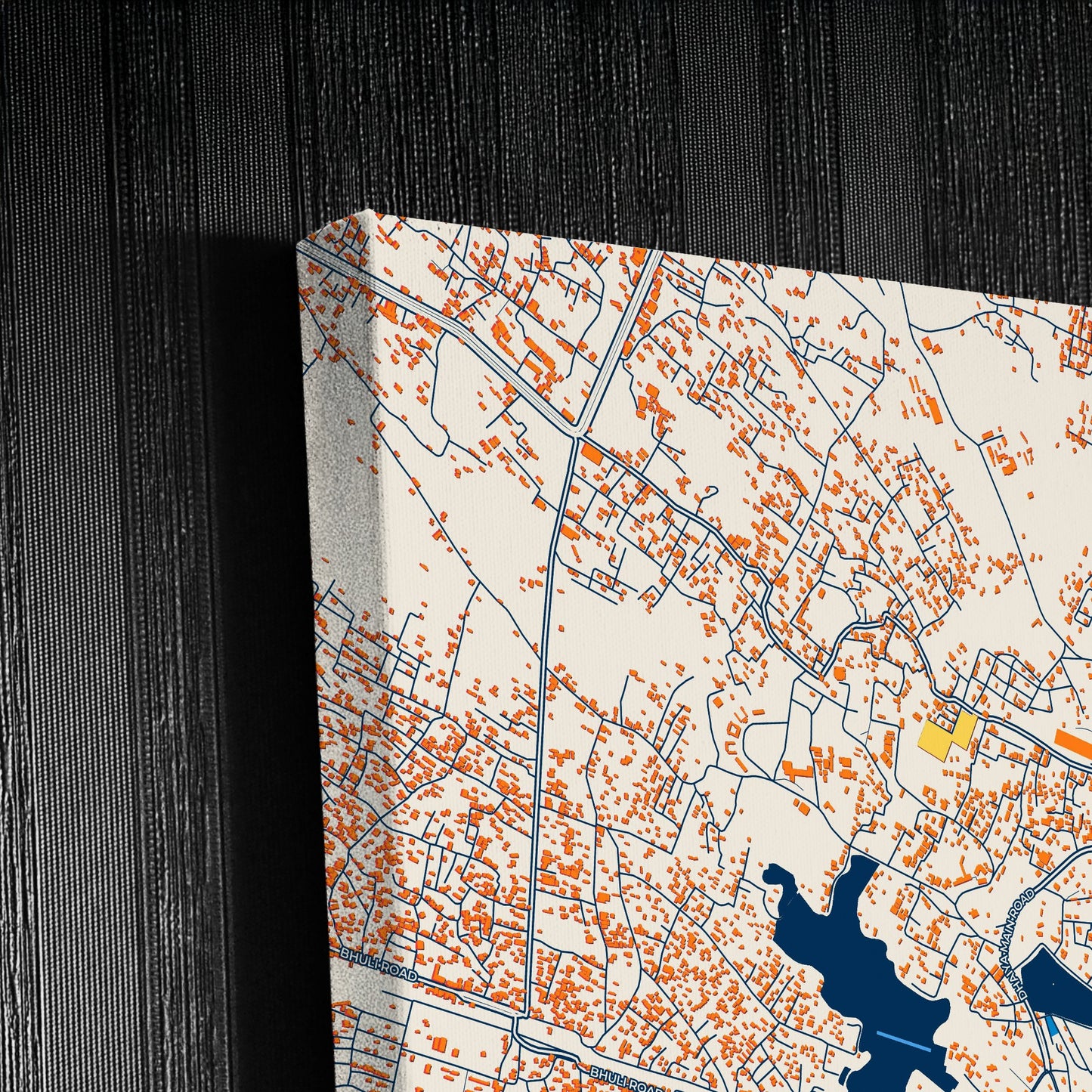 Dhanbad India Colorful City Map Canvas Print Detail