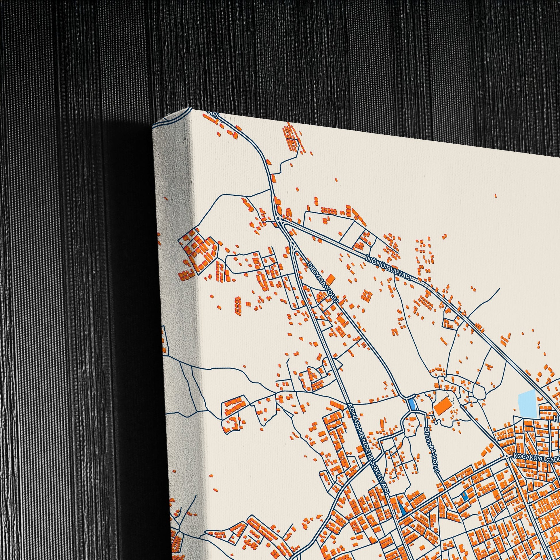 Di̇di̇m Turkey Colorful City Map Canvas Print Detail