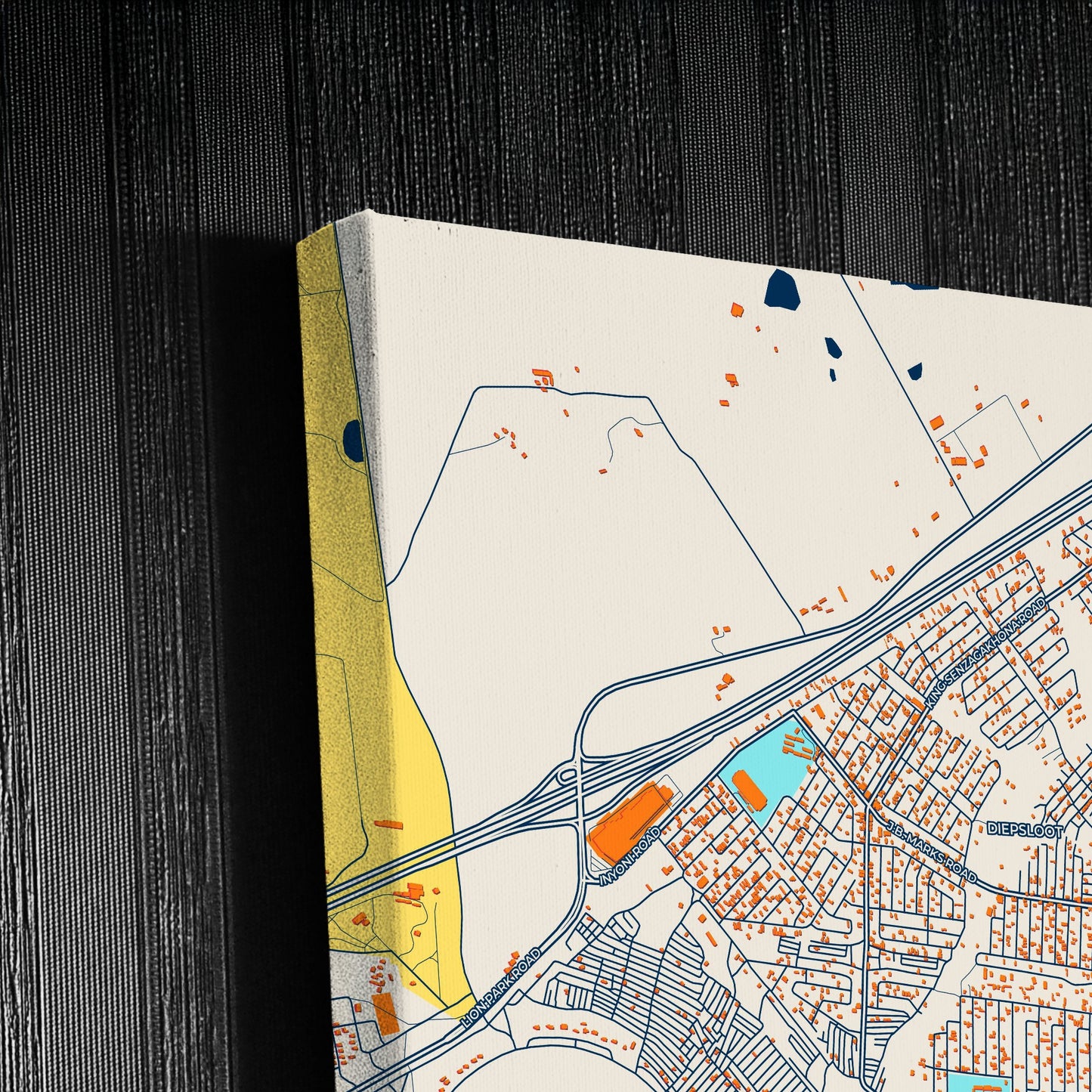 Diepsloot South Africa Colorful City Map Canvas Print Detail