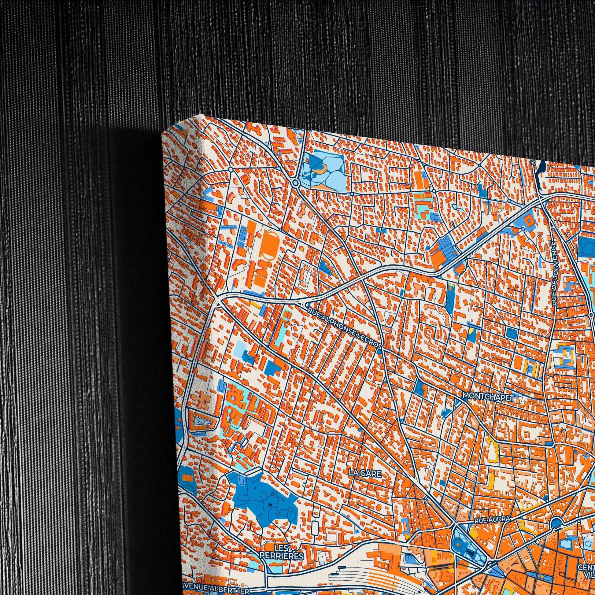 Dijon France Colorful City Map Canvas Print Detail