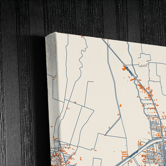 Dikirnis Egypt Colorful City Map Canvas Print Detail