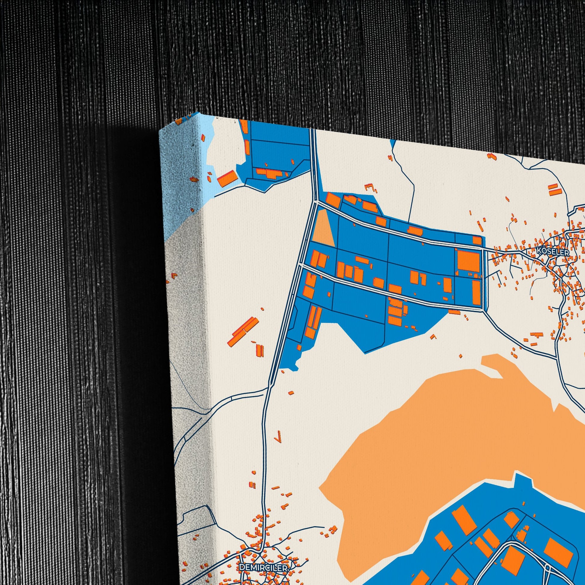 Di̇lovasi Turkey Colorful City Map Canvas Print Detail