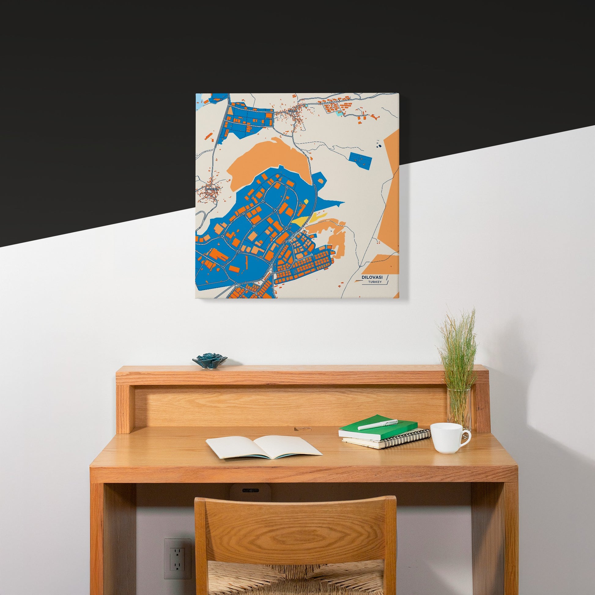 Di̇lovasi Turkey Colorful City Map Canvas Print Scene