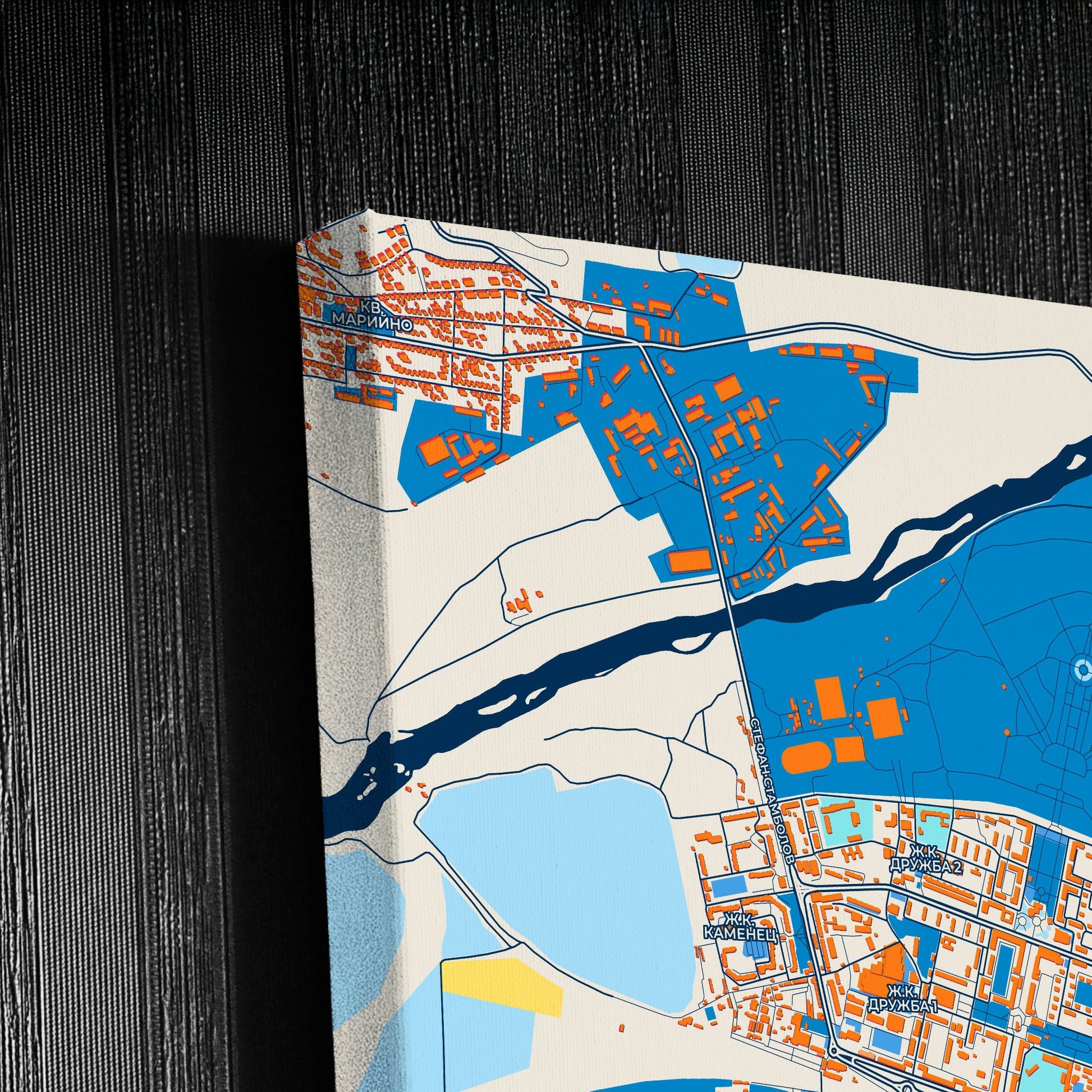 Димитровград Bulgaria Colorful City Map Canvas Print Detail