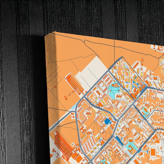 Димитровграде Russia Colorful City Map Canvas Print Detail