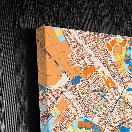 Dinslaken Germany Colorful City Map Canvas Print Detail