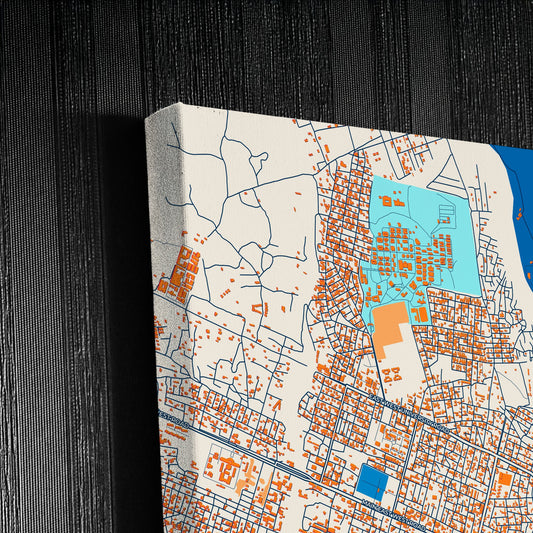 Dire Dawa Ethiopia Colorful City Map Canvas Print Detail