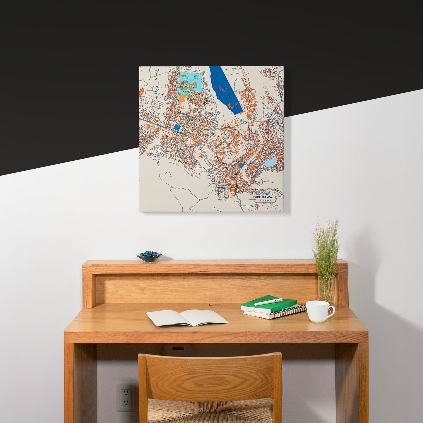 Dire Dawa Ethiopia Colorful City Map Canvas Print Scene