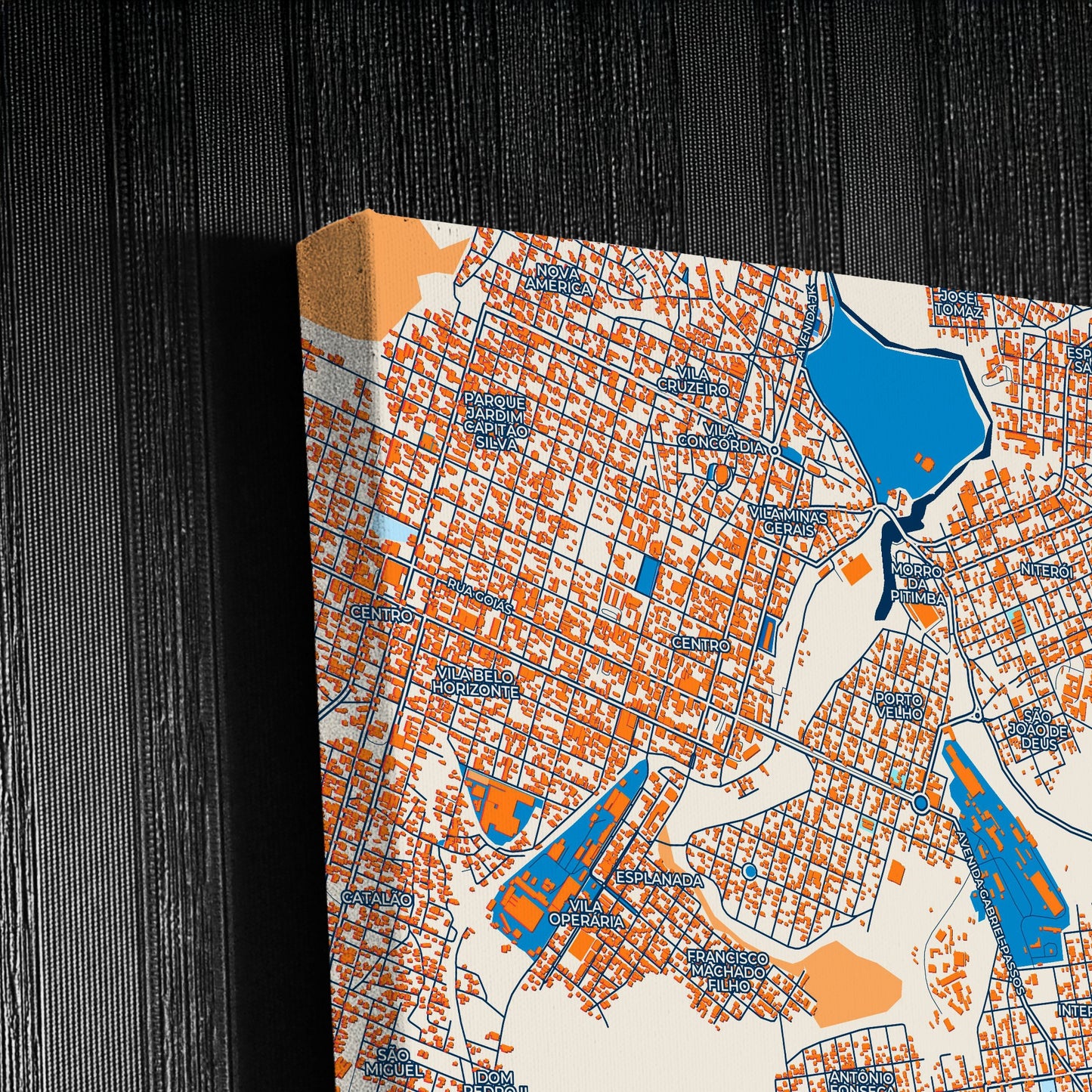 Divinopolis Brazil Colorful City Map Canvas Print Detail