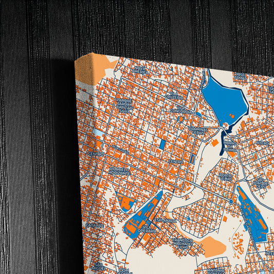 Divinopolis Brazil Colorful City Map Canvas Print Detail