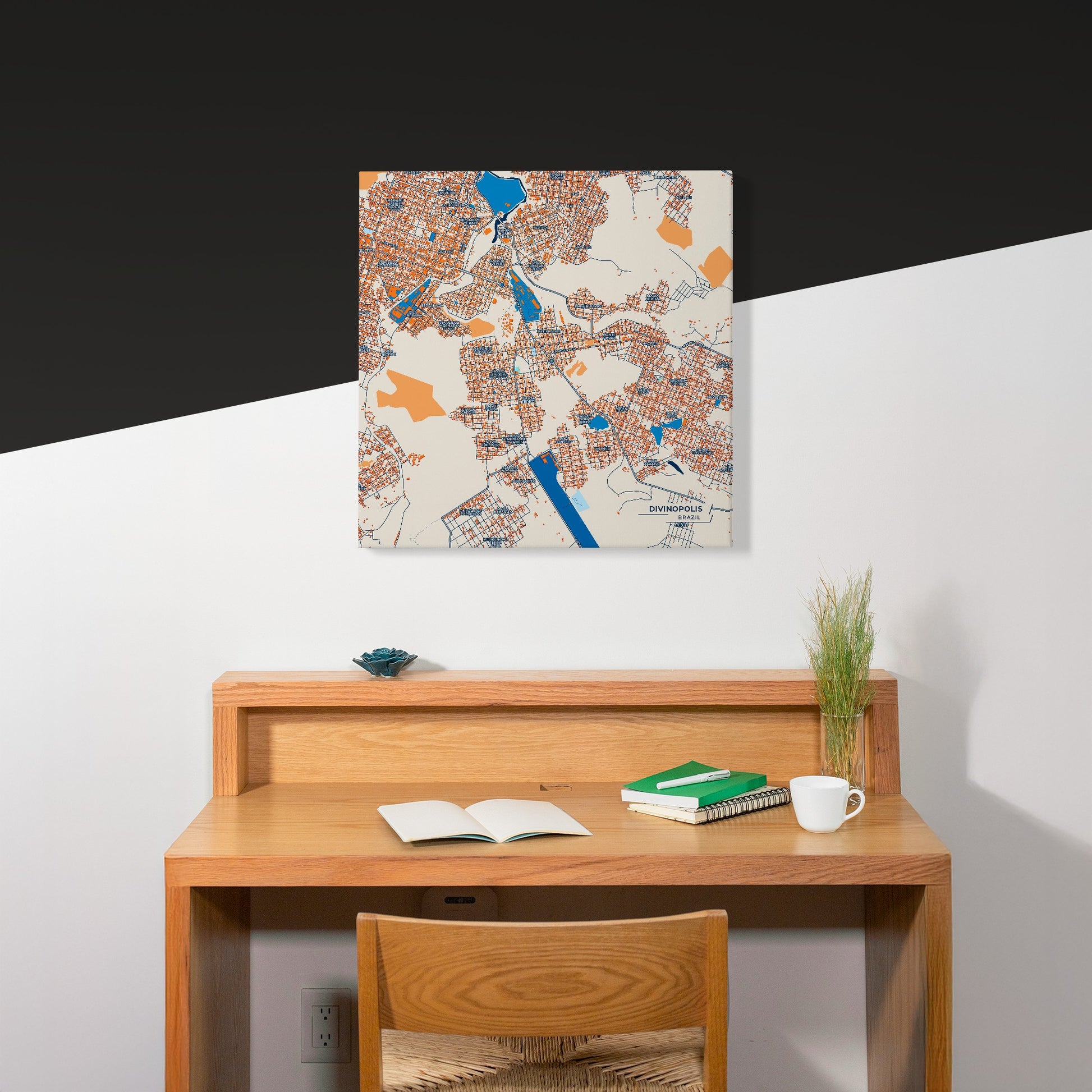 Divinopolis Brazil Colorful City Map Canvas Print Scene