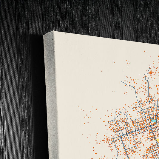 Divo Ivory Coast Colorful City Map Canvas Print Detail